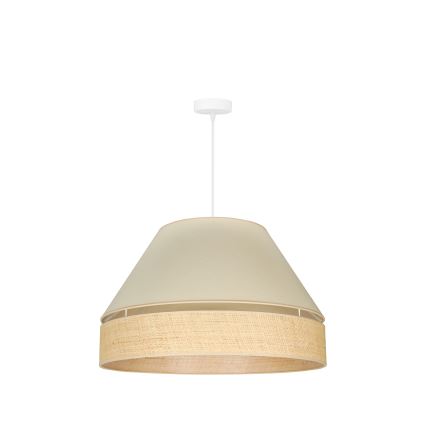 Duolla - Żyrandol na lince YUTE AVIGNON 1xE27/15W/230V śr. 60 cm kremowy/beżowy