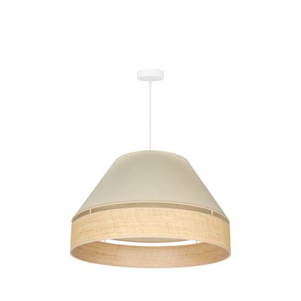 Duolla - Żyrandol na lince YUTE AVIGNON 1xE27/15W/230V śr. 60 cm kremowy/beżowy