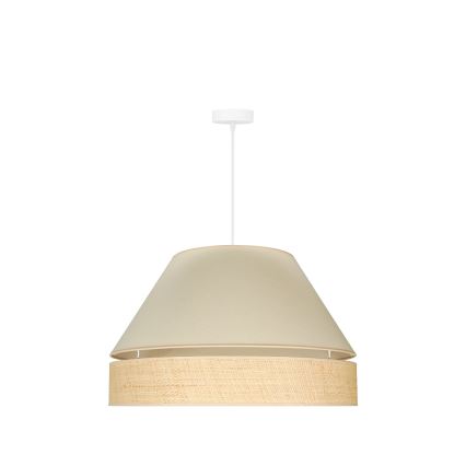 Duolla - Żyrandol na lince YUTE AVIGNON 1xE27/15W/230V śr. 60 cm kremowy/beżowy