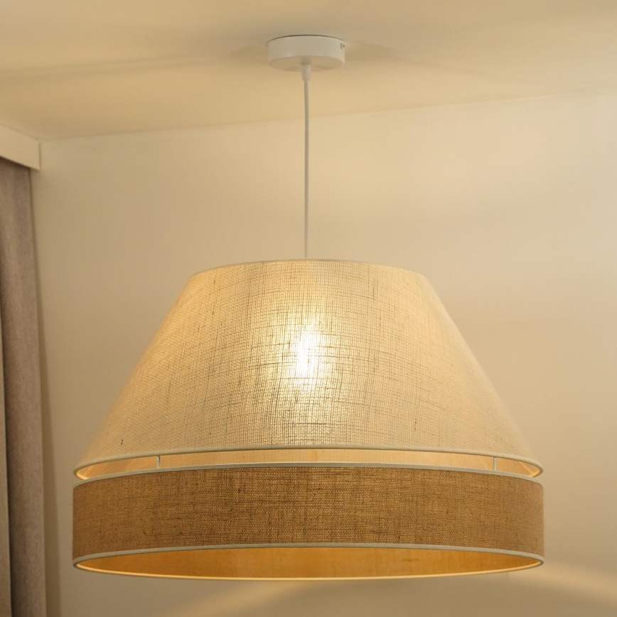Duolla - Żyrandol na lince YUTE AVIGNON 1xE27/15W/230V śr. 60 cm szary/brązowy