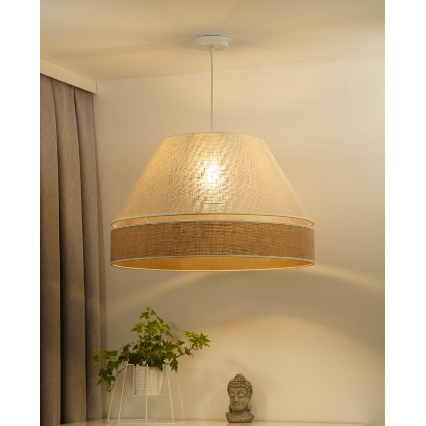 Duolla - Żyrandol na lince YUTE AVIGNON 1xE27/15W/230V śr. 60 cm szary/brązowy