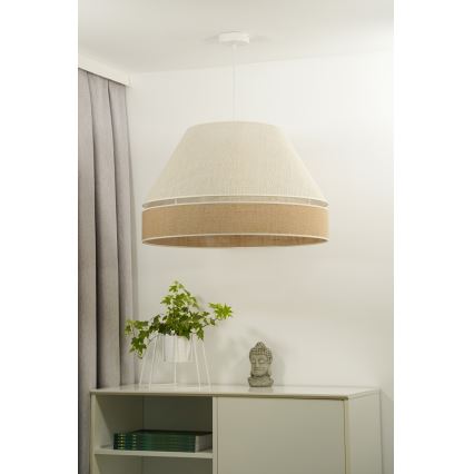 Duolla - Żyrandol na lince YUTE AVIGNON 1xE27/15W/230V śr. 60 cm szary/brązowy