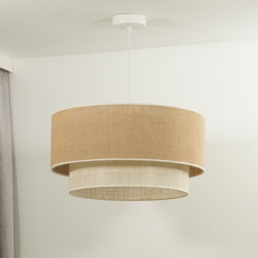 Duolla - Żyrandol na lince YUTE BOHO 1xE27/15W/230V śr. 45 cm brązowy/kremowy
