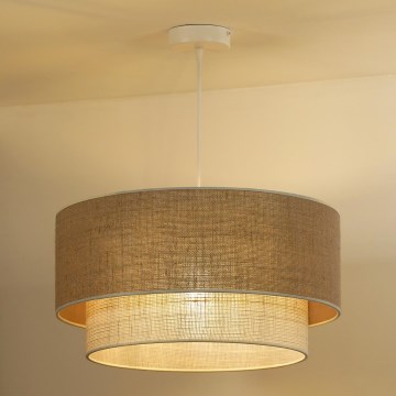 Duolla - Żyrandol na lince YUTE BOHO 3xE27/15W/230V śr. 60 cm brązowy/kremowy