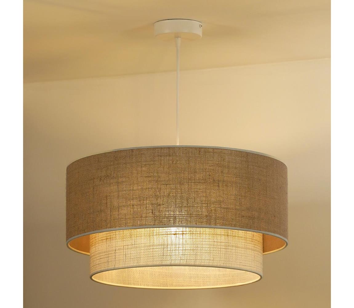 - Żyrandol na lince YUTE BOHO 3xE27/15W/230V śr. 60 cm brązowy/kremowy