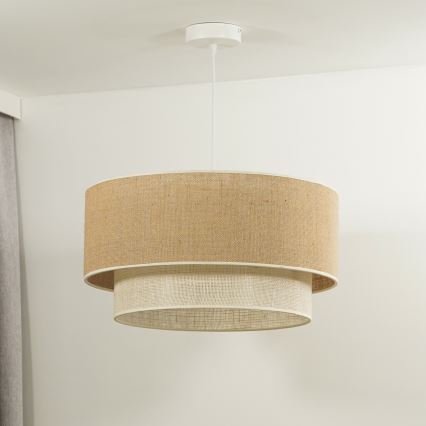Duolla - Żyrandol na lince YUTE BOHO 3xE27/15W/230V śr. 60 cm brązowy/kremowy