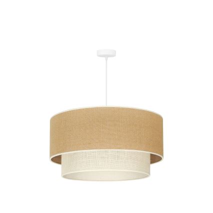 Duolla - Żyrandol na lince YUTE BOHO 3xE27/15W/230V śr. 60 cm brązowy/kremowy