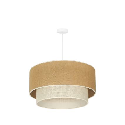 Duolla - Żyrandol na lince YUTE BOHO 3xE27/15W/230V śr. 60 cm brązowy/kremowy