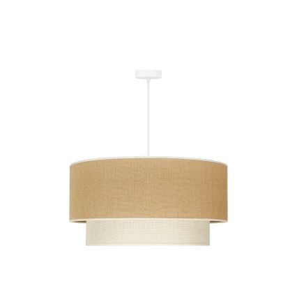 Duolla - Żyrandol na lince YUTE BOHO 3xE27/15W/230V śr. 60 cm brązowy/kremowy