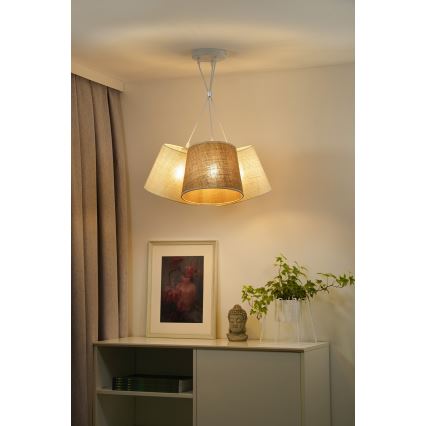 Duolla - Żyrandol na lince YUTE ROSSA 3xE27/15W/230V szary/brązowy