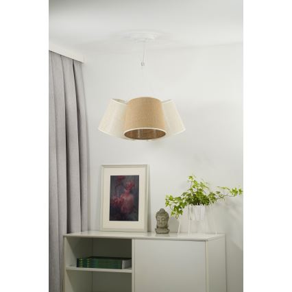 Duolla - Żyrandol na lince YUTE ROSSA 3xE27/15W/230V szary/brązowy