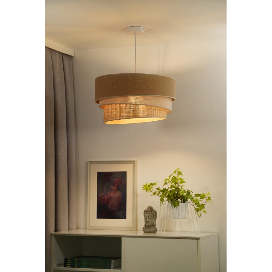Duolla - Żyrandol na lince YUTE TRIO 1xE27/15W/230V śr. 45 cm brązowy/szary/beżowy