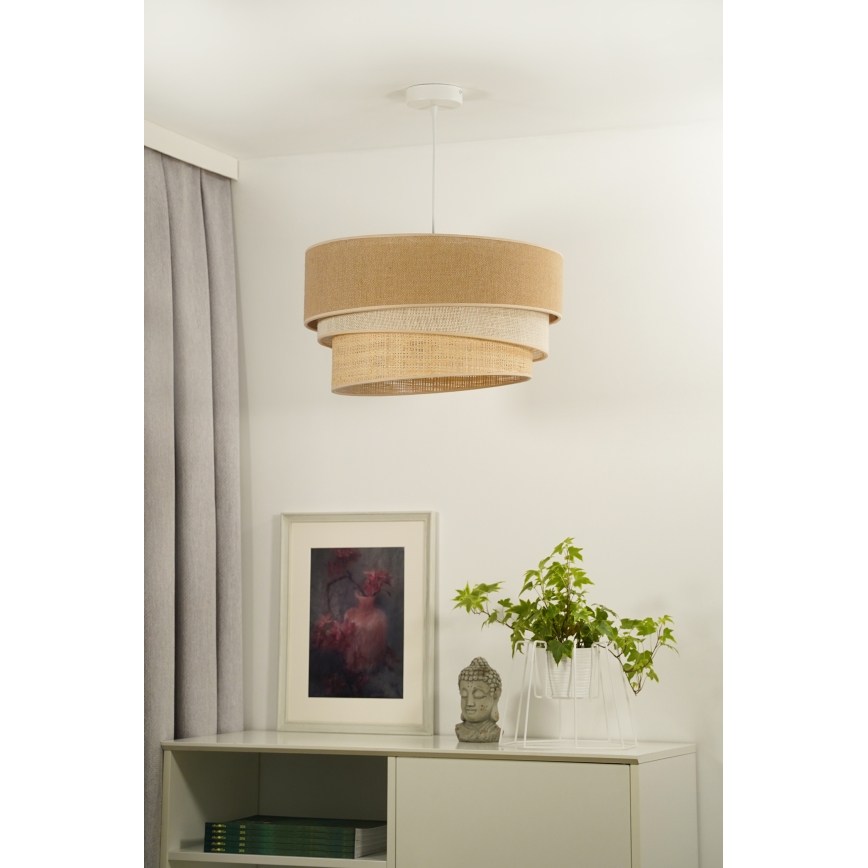 Duolla - Żyrandol na lince YUTE TRIO 1xE27/15W/230V śr. 45 cm brązowy/szary/beżowy