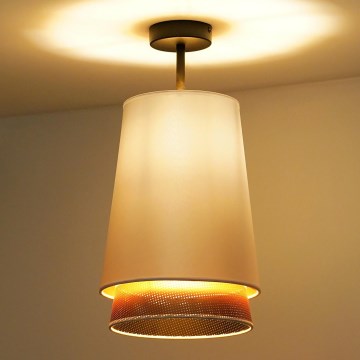 Duolla - Żyrandol natynkowy BELL SHINY 1xE27/15W/230V śr. 25 cm biały/miedziany