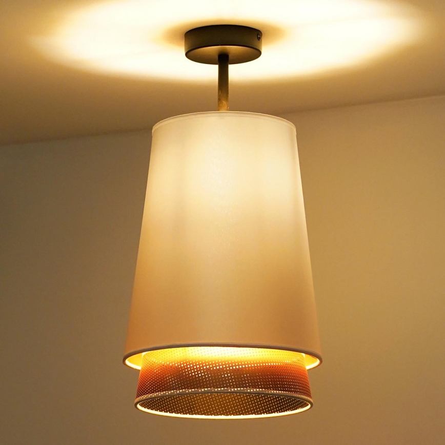 Duolla - Żyrandol natynkowy BELL SHINY 1xE27/15W/230V śr. 25 cm biały/miedziany