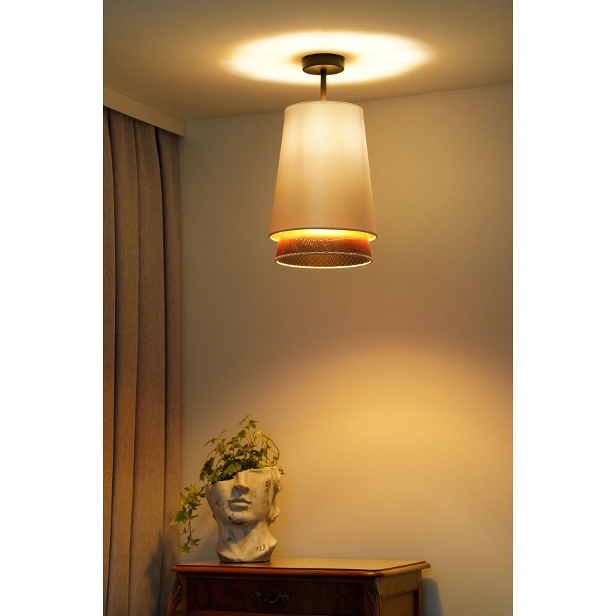 Duolla - Żyrandol natynkowy BELL SHINY 1xE27/15W/230V śr. 25 cm biały/miedziany