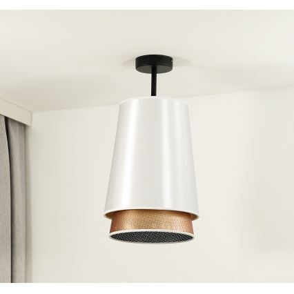 Duolla - Żyrandol natynkowy BELL SHINY 1xE27/15W/230V śr. 25 cm biały/miedziany