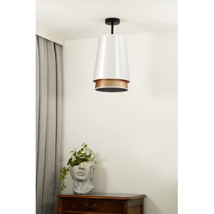 Duolla - Żyrandol natynkowy BELL SHINY 1xE27/15W/230V śr. 25 cm biały/miedziany