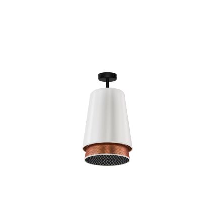 Duolla - Żyrandol natynkowy BELL SHINY 1xE27/15W/230V śr. 25 cm biały/miedziany