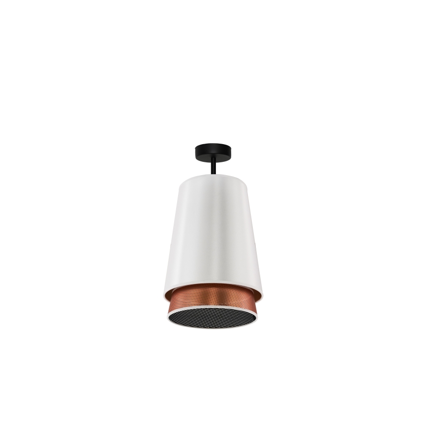 Duolla - Żyrandol natynkowy BELL SHINY 1xE27/15W/230V śr. 25 cm biały/miedziany