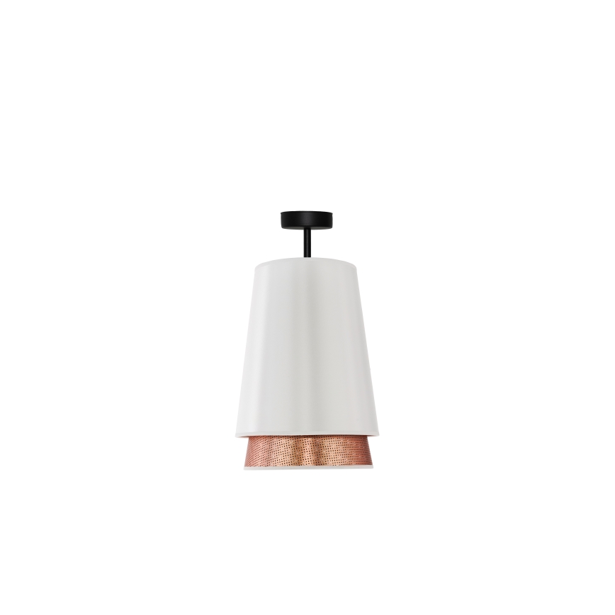 Duolla - Żyrandol natynkowy BELL SHINY 1xE27/15W/230V śr. 25 cm biały/miedziany