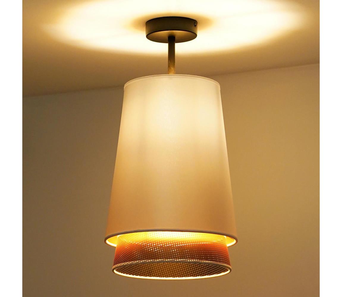 - Żyrandol natynkowy BELL SHINY 1xE27/15W/230V śr. 25 cm biały/miedziany