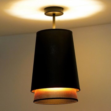 Duolla - Żyrandol natynkowy BELL SHINY 1xE27/15W/230V śr. 25 cm czarny/miedziany