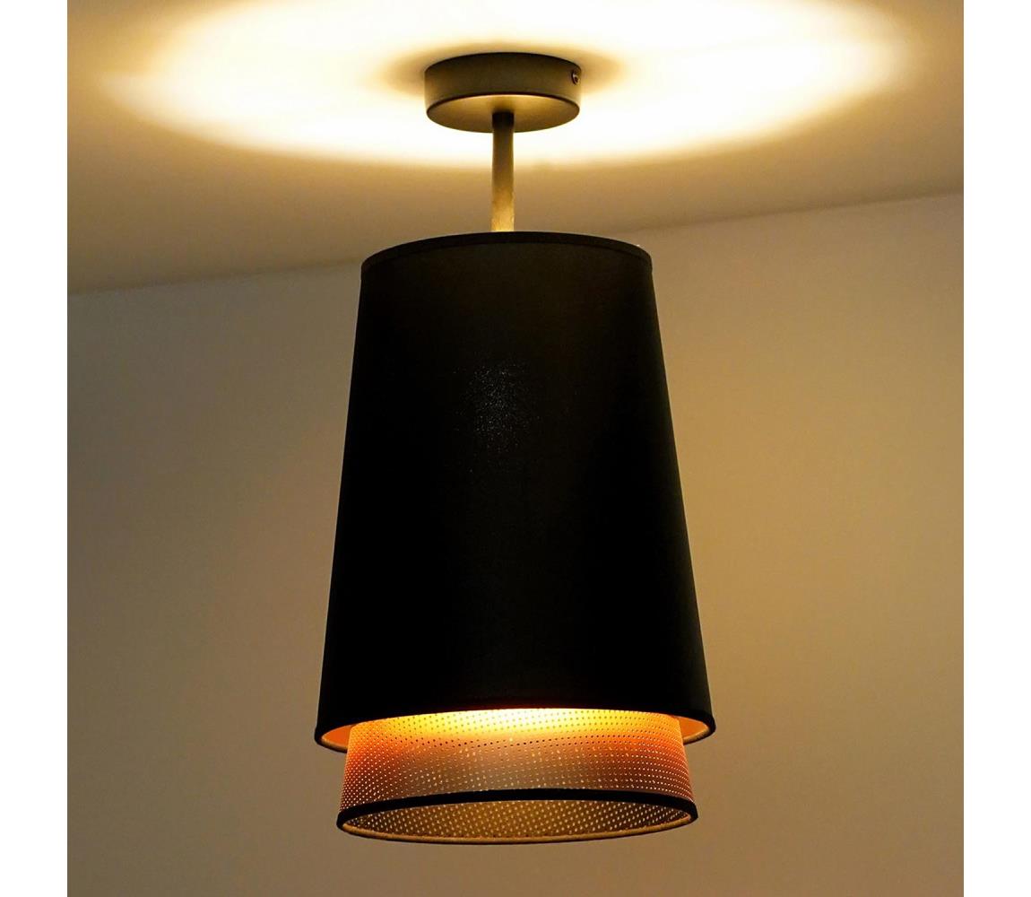 - Żyrandol natynkowy BELL SHINY 1xE27/15W/230V śr. 25 cm czarny/miedziany