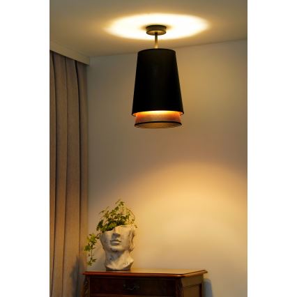 Duolla - Żyrandol natynkowy BELL SHINY 1xE27/15W/230V śr. 25 cm czarny/miedziany