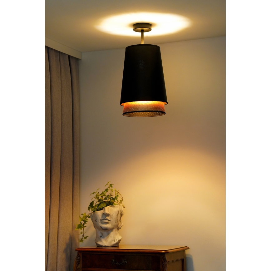 Duolla - Żyrandol natynkowy BELL SHINY 1xE27/15W/230V śr. 25 cm czarny/miedziany