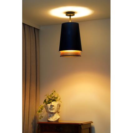 Duolla - Żyrandol natynkowy BELL SHINY 1xE27/15W/230V śr. 25 cm niebieski/miedziany
