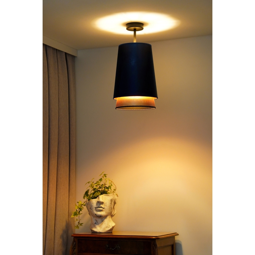 Duolla - Żyrandol natynkowy BELL SHINY 1xE27/15W/230V śr. 25 cm niebieski/miedziany