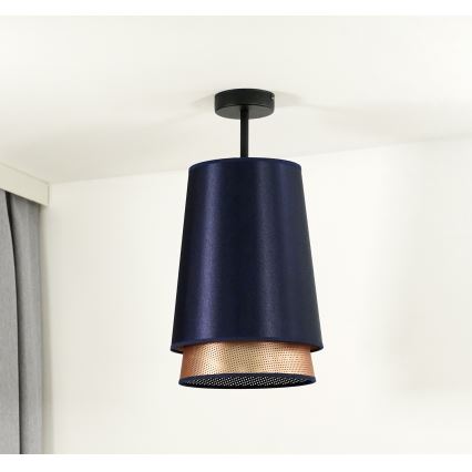 Duolla - Żyrandol natynkowy BELL SHINY 1xE27/15W/230V śr. 25 cm niebieski/miedziany