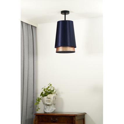 Duolla - Żyrandol natynkowy BELL SHINY 1xE27/15W/230V śr. 25 cm niebieski/miedziany