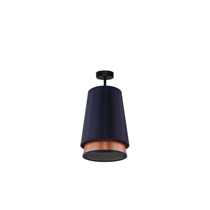 Duolla - Żyrandol natynkowy BELL SHINY 1xE27/15W/230V śr. 25 cm niebieski/miedziany
