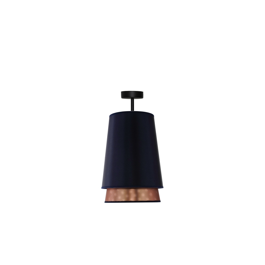 Duolla - Żyrandol natynkowy BELL SHINY 1xE27/15W/230V śr. 25 cm niebieski/miedziany