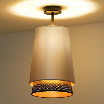 Duolla - Żyrandol natynkowy BELL SHINY 1xE27/15W/230V śr. 25 cm srebrny/czarny