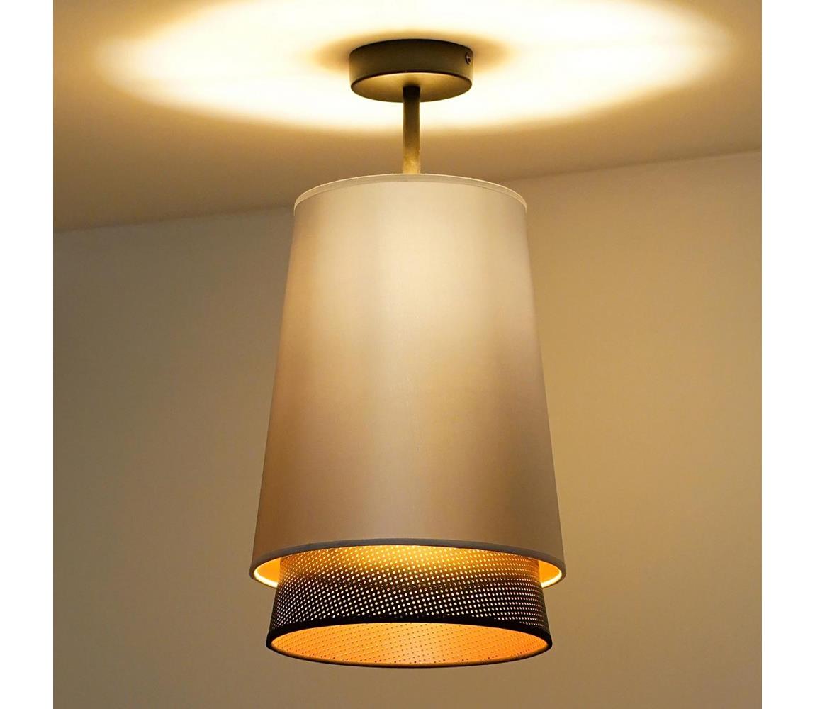 - Żyrandol natynkowy BELL SHINY 1xE27/15W/230V śr. 25 cm srebrny/czarny