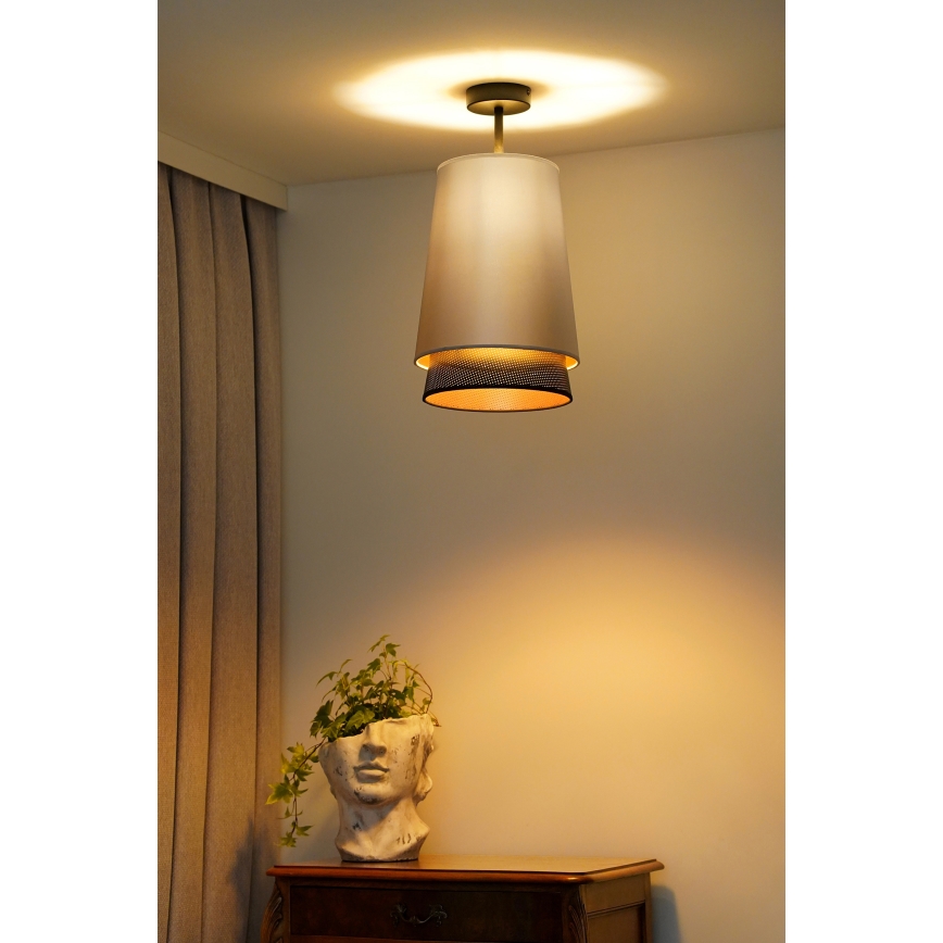 Duolla - Żyrandol natynkowy BELL SHINY 1xE27/15W/230V śr. 25 cm srebrny/czarny