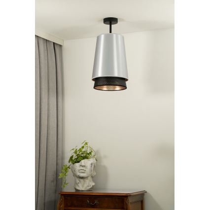 Duolla - Żyrandol natynkowy BELL SHINY 1xE27/15W/230V śr. 25 cm srebrny/czarny