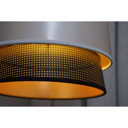 Duolla - Żyrandol natynkowy BELL SHINY 1xE27/15W/230V śr. 25 cm srebrny/czarny