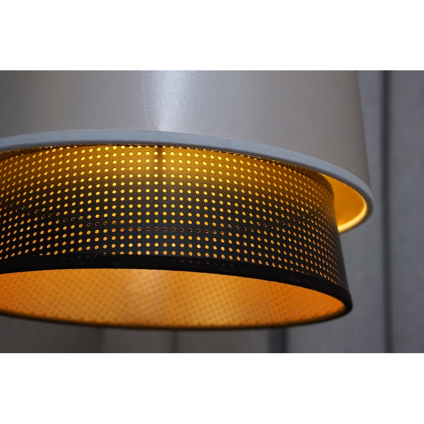 Duolla - Żyrandol natynkowy BELL SHINY 1xE27/15W/230V śr. 25 cm srebrny/czarny