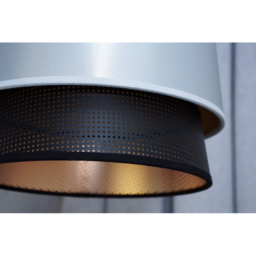 Duolla - Żyrandol natynkowy BELL SHINY 1xE27/15W/230V śr. 25 cm srebrny/czarny