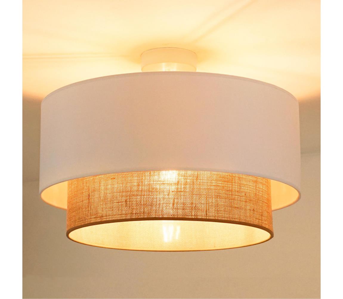 - Żyrandol natynkowy  BOHO 1xE27/15W/230V śr. 45 cm biały/brązowy