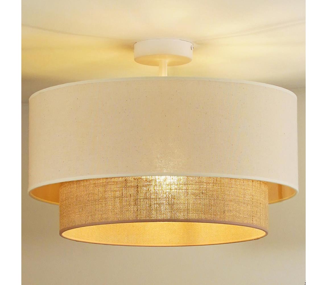 - Żyrandol natynkowy BOHO 1xE27/15W/230V śr. 45 cm kremowy/brązowy