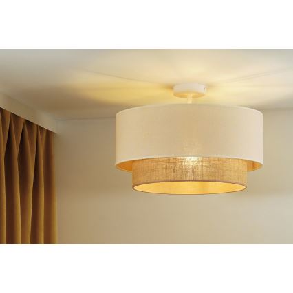 Duolla - Żyrandol natynkowy BOHO 1xE27/15W/230V śr. 45 cm kremowy/brązowy