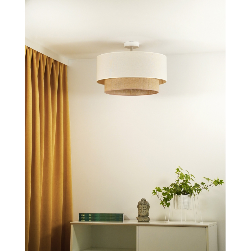 Duolla - Żyrandol natynkowy BOHO 1xE27/15W/230V śr. 45 cm kremowy/brązowy