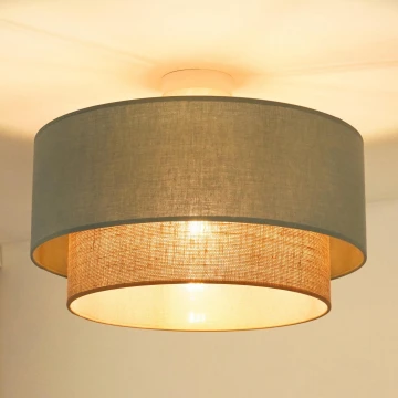 Duolla - Żyrandol natynkowy BOHO 1xE27/15W/230V śr. 45 cm zielony/brązowy
