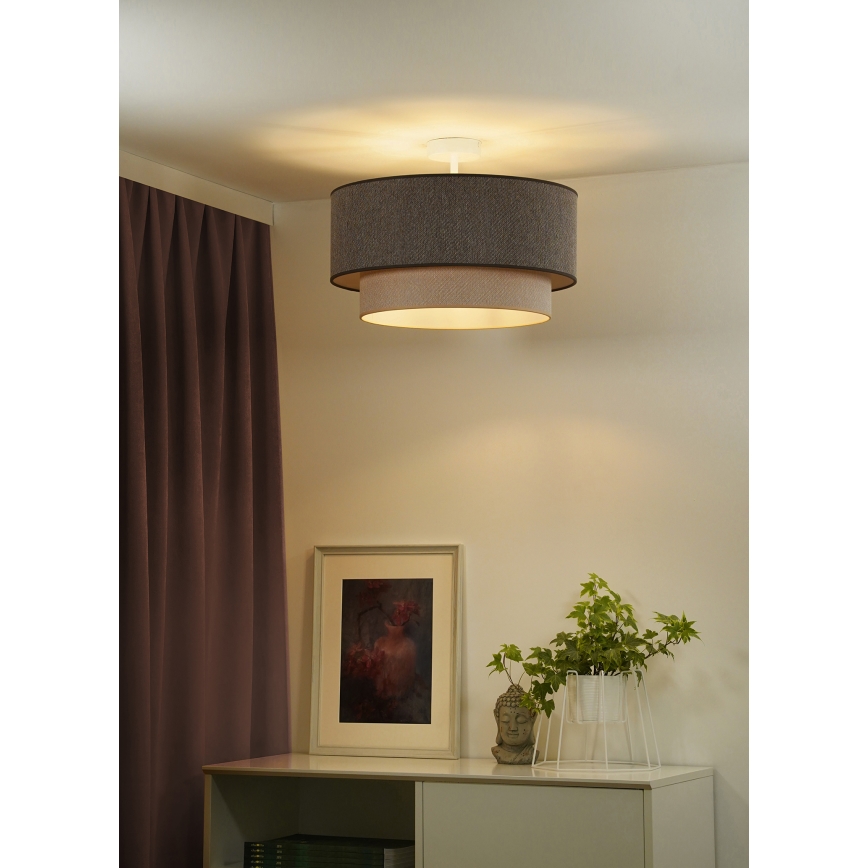 Duolla - Żyrandol natynkowy BOHO ECO RECYCLING 1xE27/15W/230V śr. 45 cm brązowy/kremowy