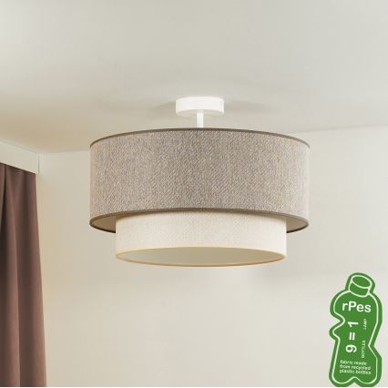 Duolla - Żyrandol natynkowy BOHO ECO RECYCLING 1xE27/15W/230V śr. 45 cm brązowy/kremowy